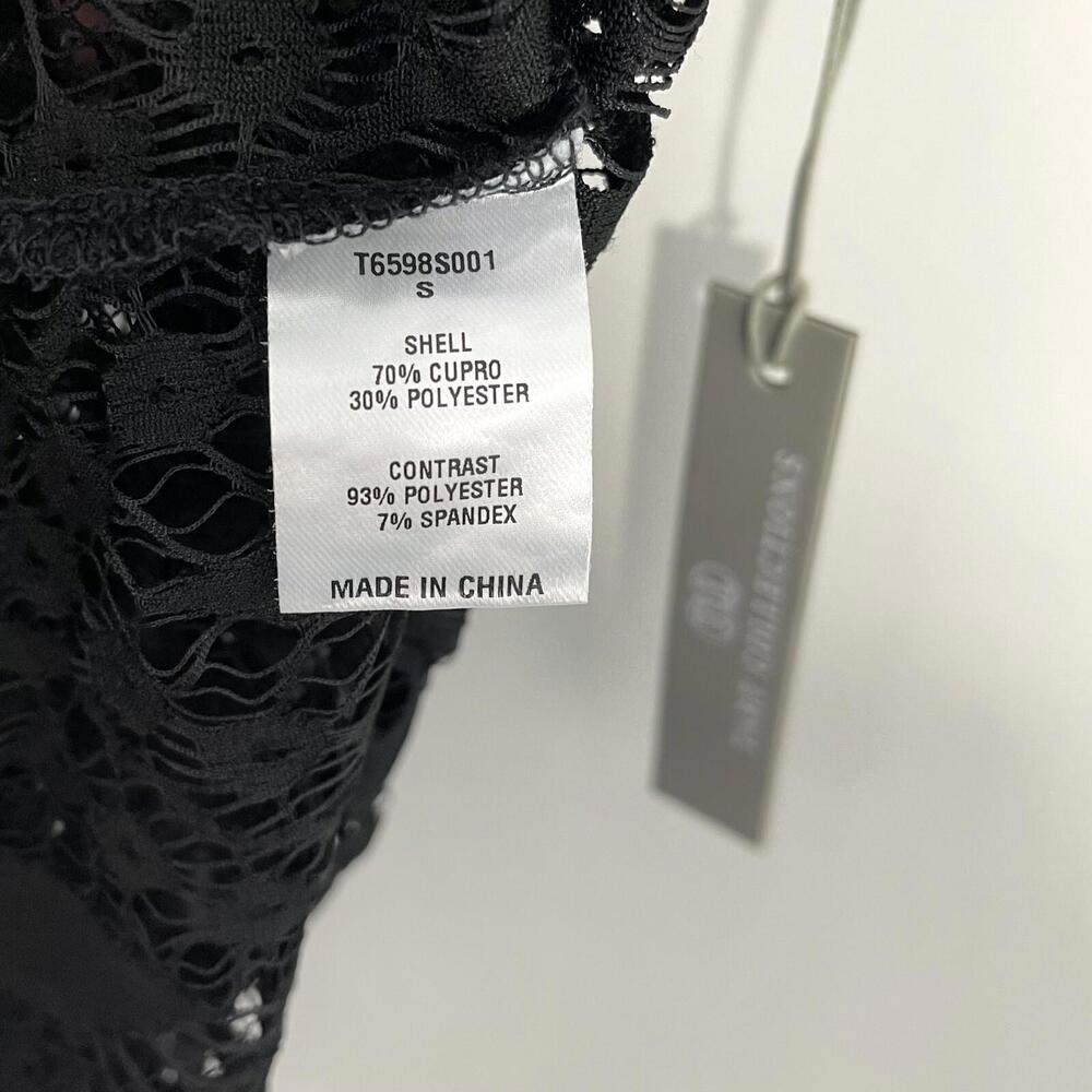 Tart Collections Women’s Size Small Black Cupro Lace Velvet Trim Sheer Tank Top - Picture 7 of 8